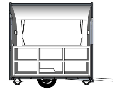 Retro Food Trailer PFR2216D im Round Top Design